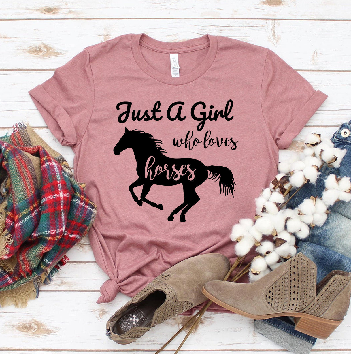 Just a Girl Who Loves Horses T-Shirt - Women’s Fashion - Women’s Clothing - Tops & Tees - T-Shirts
