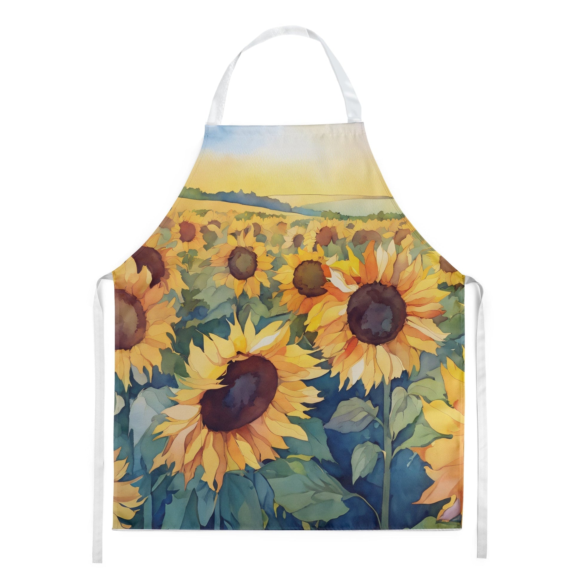 Kansas Sunflowers in Watercolor Apron - One Color / One Size - Home & Garden - Kitchen Dining & Bar - Table Decoration