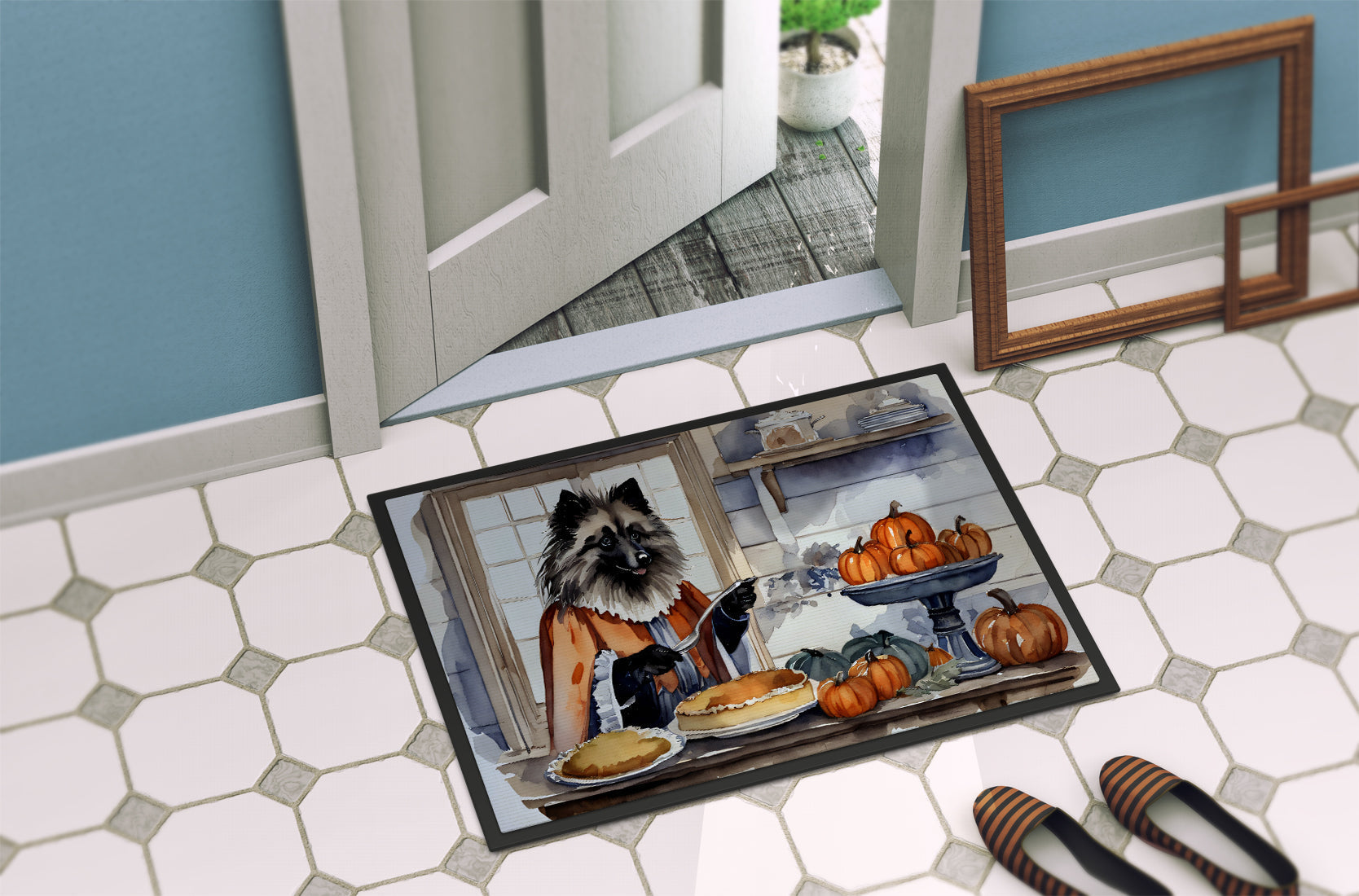 Keeshond Fall Kitchen Pumpkins Doormat - One Color / One Size - Home & Garden - Home Textile - Carpets & Rugs