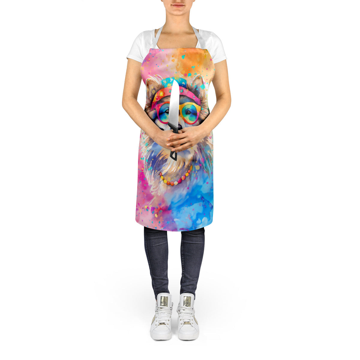 Keeshond Hippie Dawg Apron - One Color / One Size - Home & Garden - Kitchen Dining & Bar - Table Decoration &