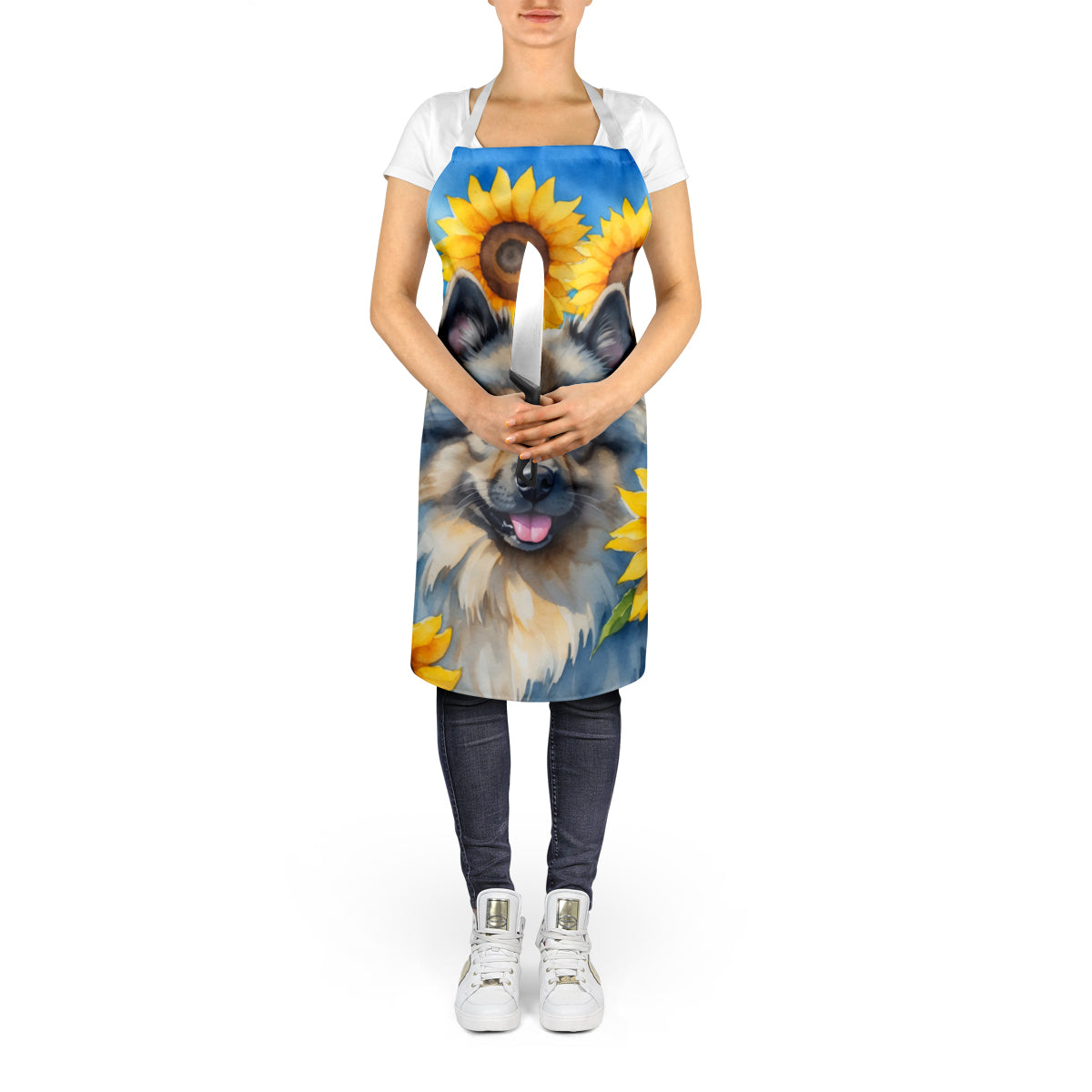 Keeshond in Sunflowers Apron - One Color / One Size - Home & Garden - Kitchen Dining & Bar - Table Decoration &
