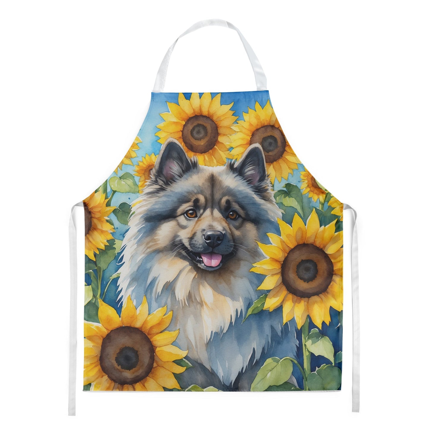Keeshond in Sunflowers Apron - One Color / One Size - Home & Garden - Kitchen Dining & Bar - Table Decoration &