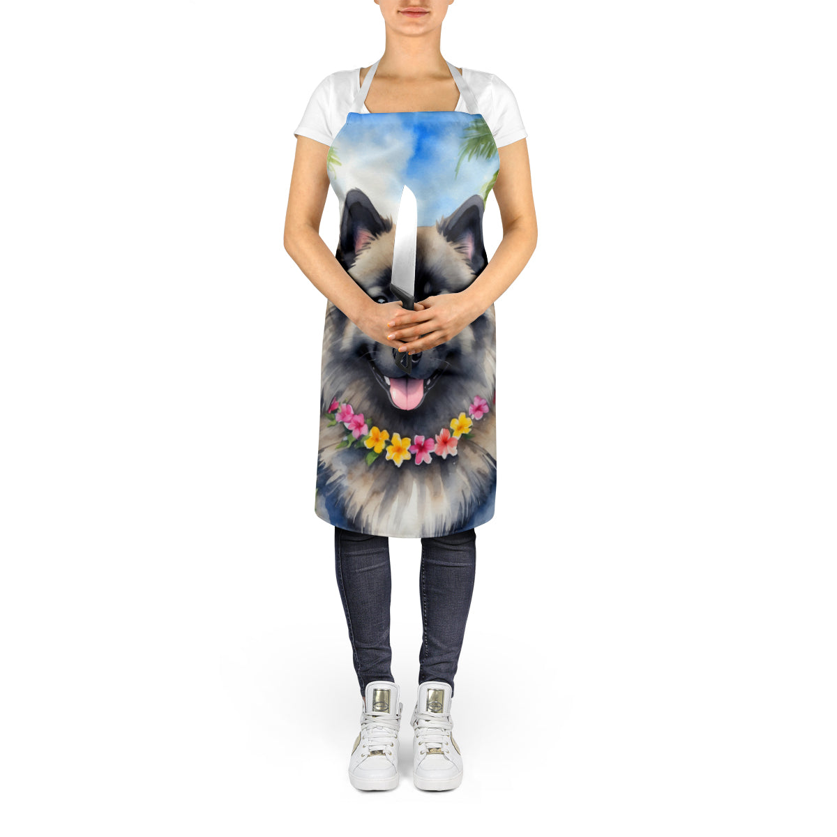 Keeshond Luau Apron - One Color / One Size - Home & Garden - Kitchen Dining & Bar - Table Decoration & Accessories