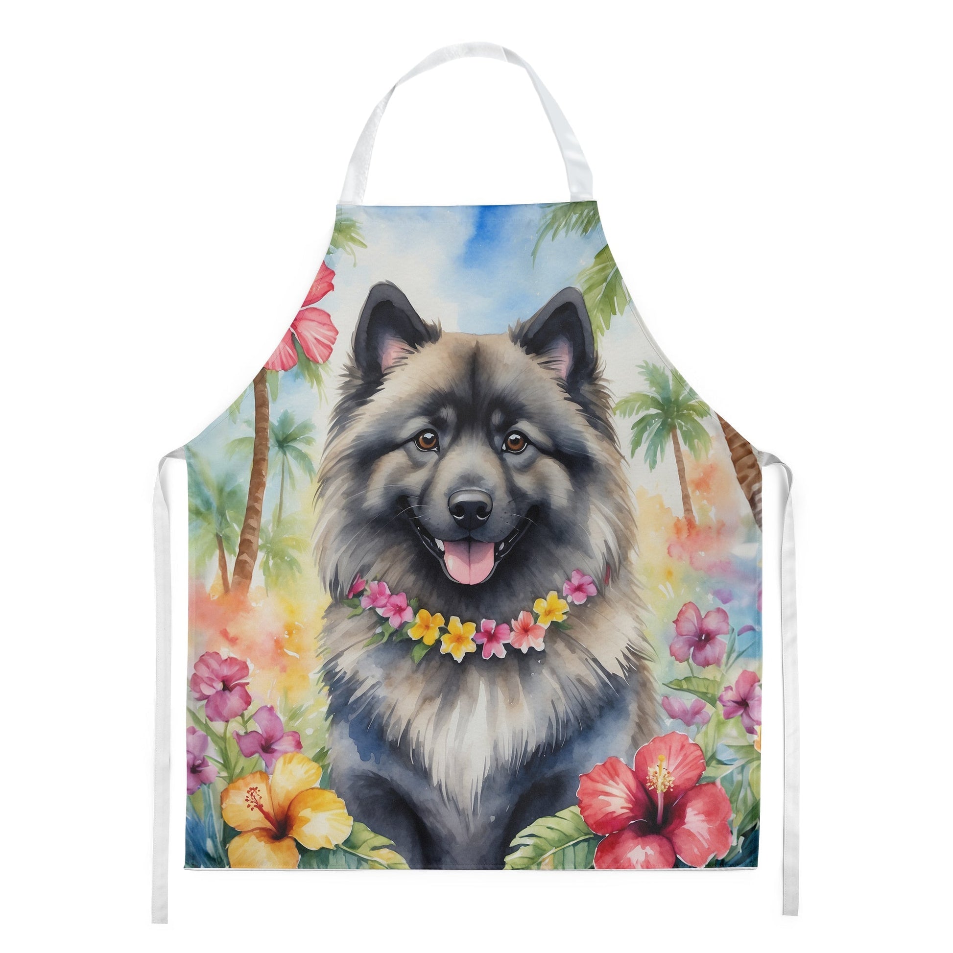 Keeshond Luau Apron - One Color / One Size - Home & Garden - Kitchen Dining & Bar - Table Decoration & Accessories