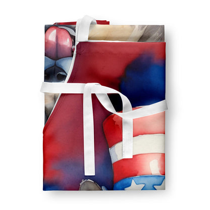 Keeshond Patriotic American Apron - One Color / One Size - Home & Garden - Kitchen Dining & Bar - Table Decoration &