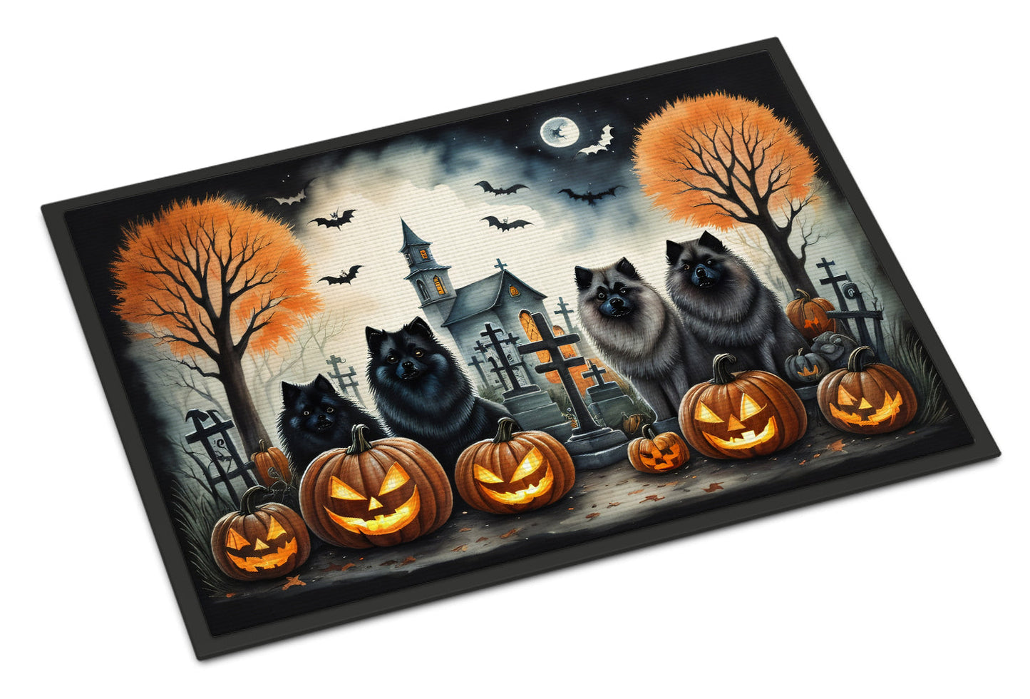 Keeshond Spooky Halloween Doormat - One Color / One Size - Home & Garden - Home Textile - Carpets & Rugs