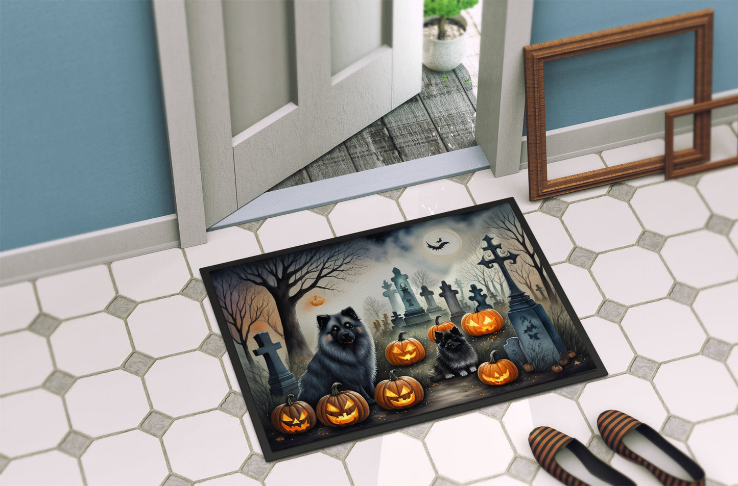 Keeshond Spooky Halloween Doormat - One Color / One Size - Home & Garden - Home Textile - Carpets & Rugs