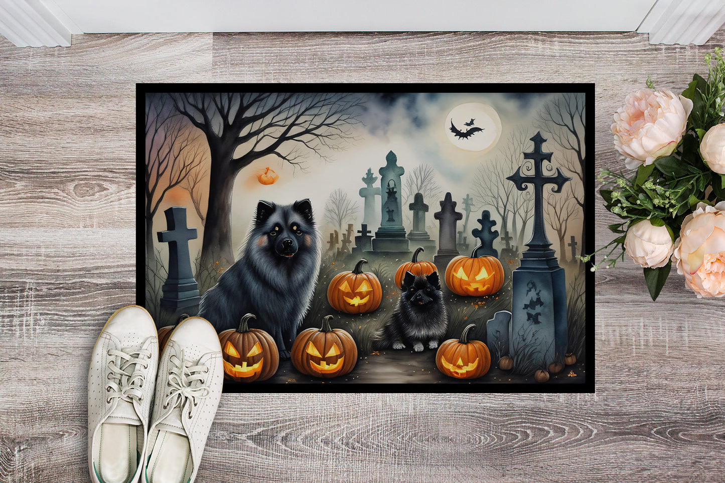 Keeshond Spooky Halloween Doormat - One Color / One Size - Home & Garden - Home Textile - Carpets & Rugs