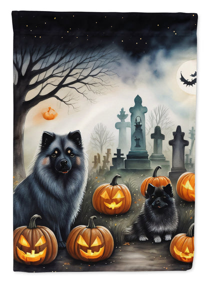 Keeshond Spooky Halloween Garden Flag - One Color / One Size - Home & Garden - Home Decor - Flags Banners & Accessories