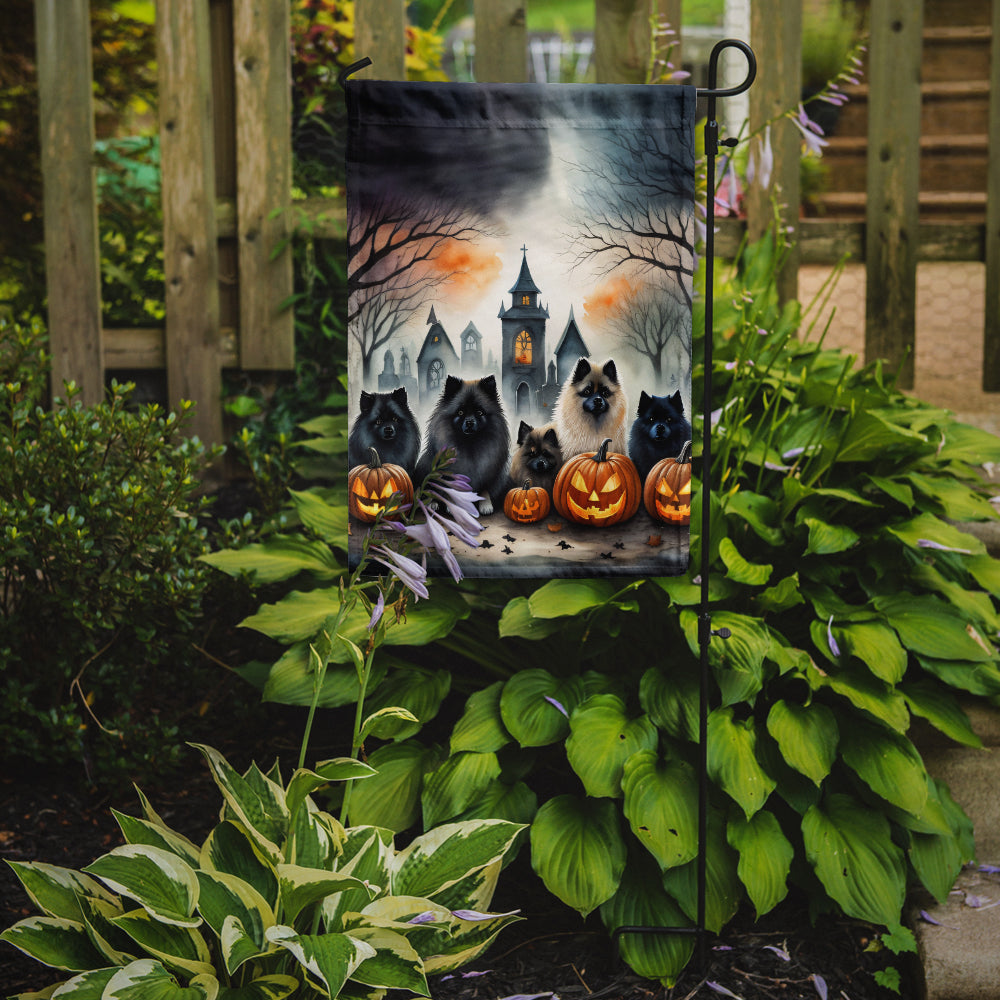 Keeshond Spooky Halloween Garden Flag - One Color / One Size - Home & Garden - Home Decor - Flags Banners & Accessories