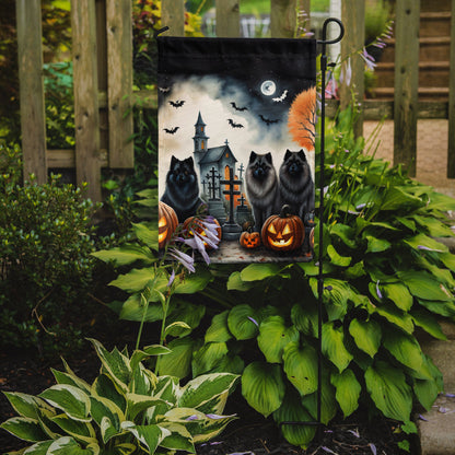 Keeshond Spooky Halloween Garden Flag - One Color / One Size - Home & Garden - Home Decor - Flags Banners & Accessories