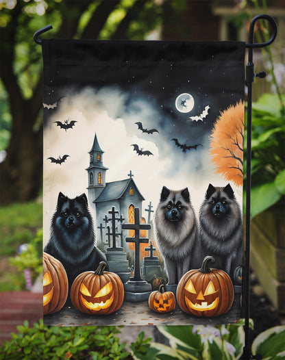 Keeshond Spooky Halloween Garden Flag - One Color / One Size - Home & Garden - Home Decor - Flags Banners & Accessories