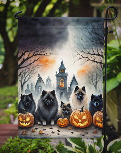 Keeshond Spooky Halloween Garden Flag - One Color / One Size - Home & Garden - Home Decor - Flags Banners & Accessories