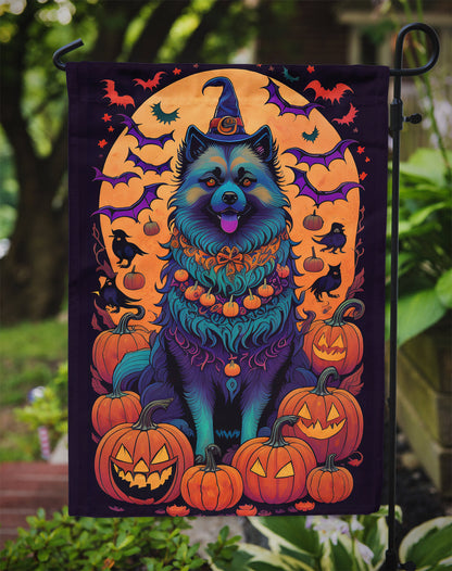 Keeshond Witchy Halloween Garden Flag - One Color / One Size - Home & Garden - Home Decor - Flags Banners & Accessories