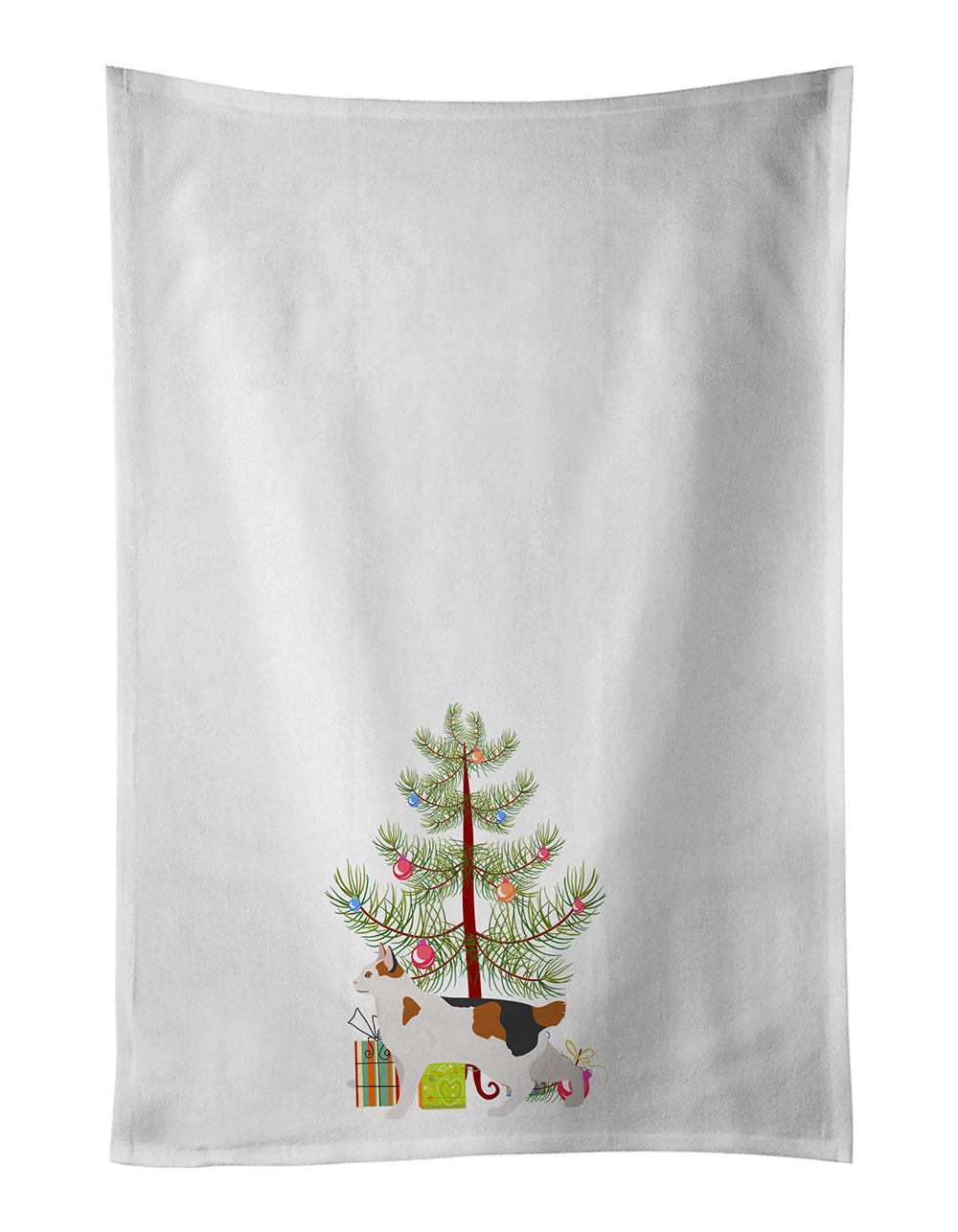 Korean Bobtail Cat Christmas Kitchen Towel Set of 2 - One Color / One Size - Home & Garden - Home Textile - Towels