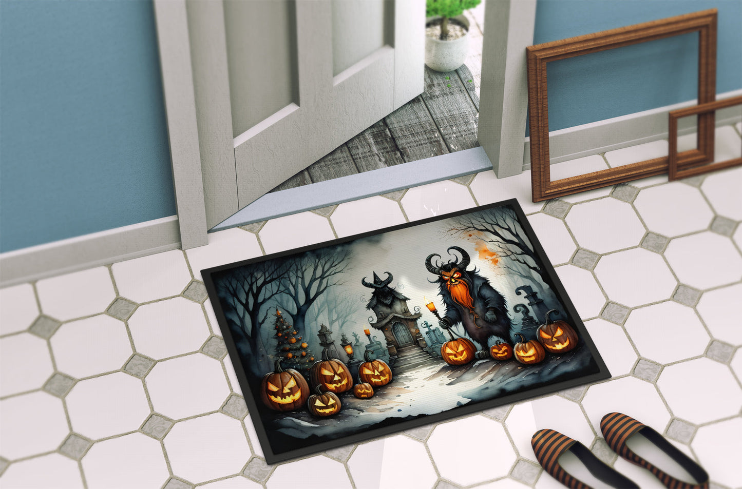 Krampus the Christmas Demon Spooky Halloween Doormat - One Color / One Size - Home & Garden - Home Textile - Carpets &