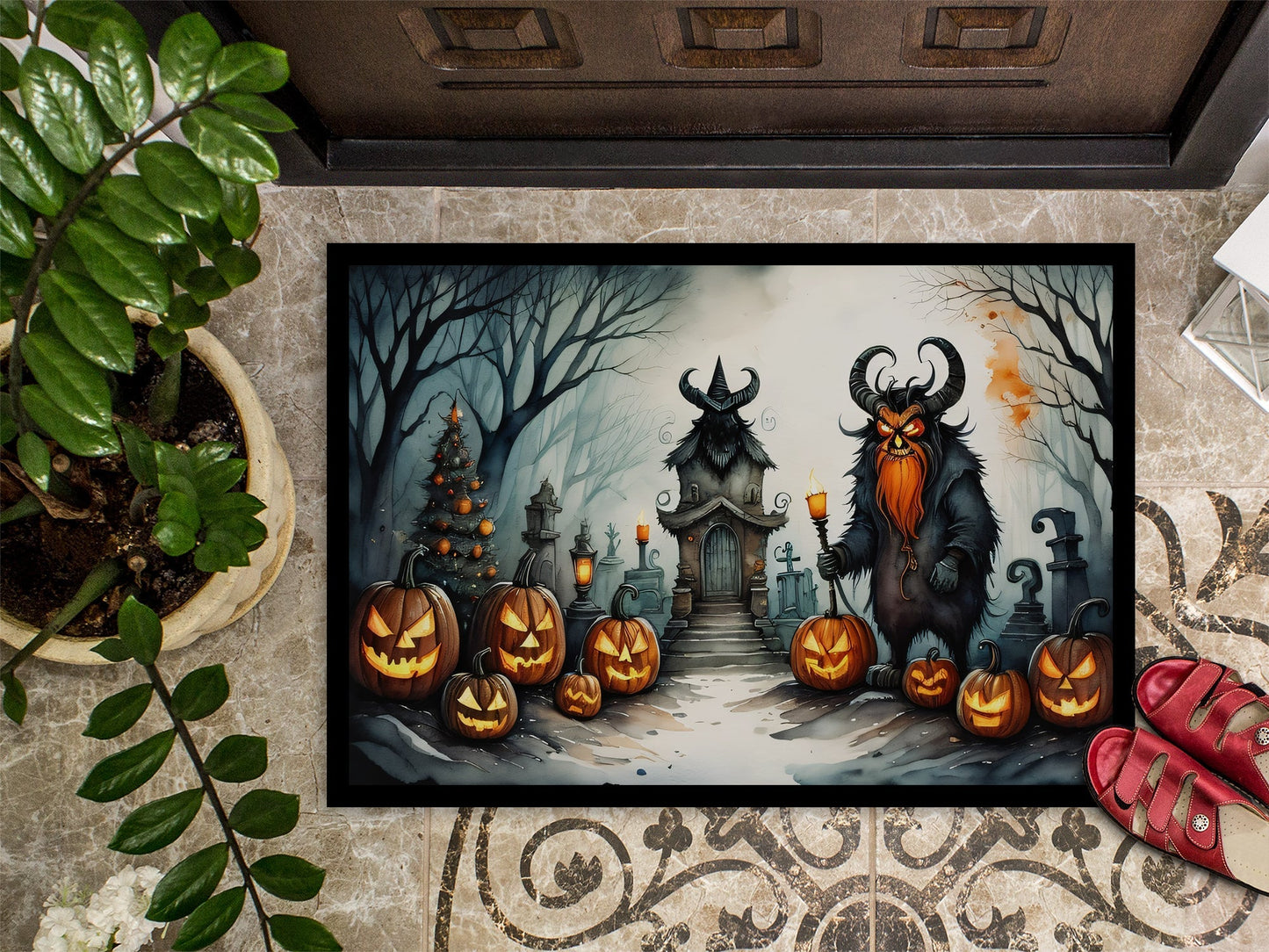 Krampus the Christmas Demon Spooky Halloween Doormat - One Color / One Size - Home & Garden - Home Textile - Carpets &