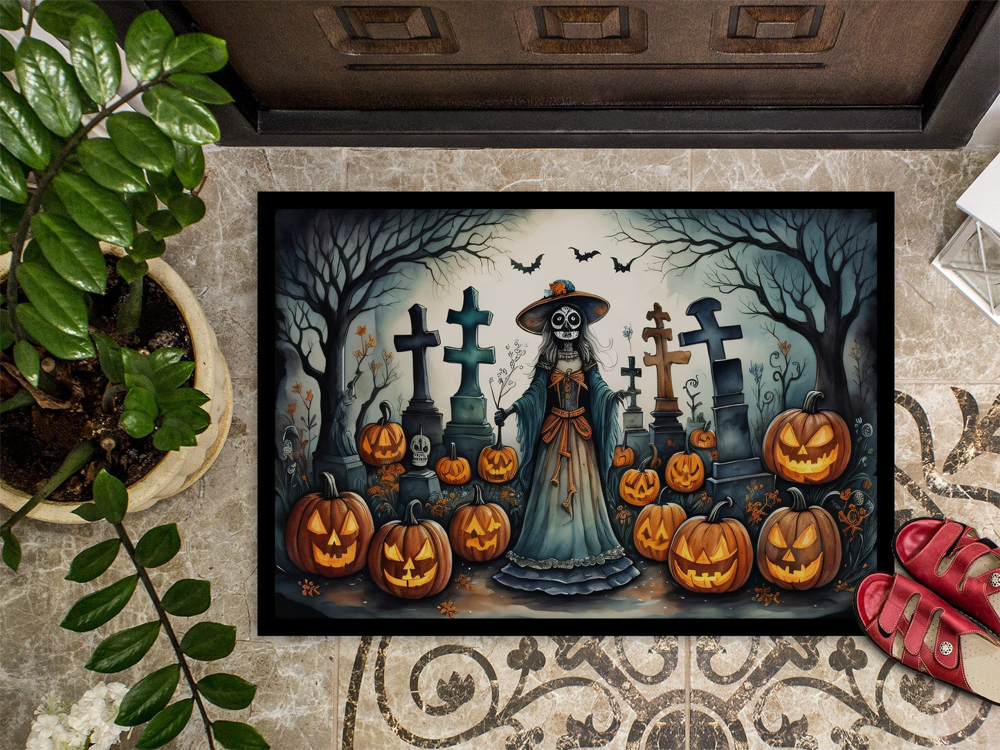 La Catrina Skeleton Spooky Halloween Doormat - One Color / One Size - Home & Garden - Home Textile - Carpets & Rugs