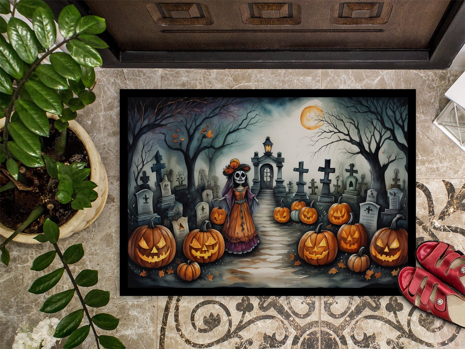 La Catrina Skeleton Spooky Halloween Doormat - One Color / One Size - Home & Garden - Home Textile - Carpets & Rugs
