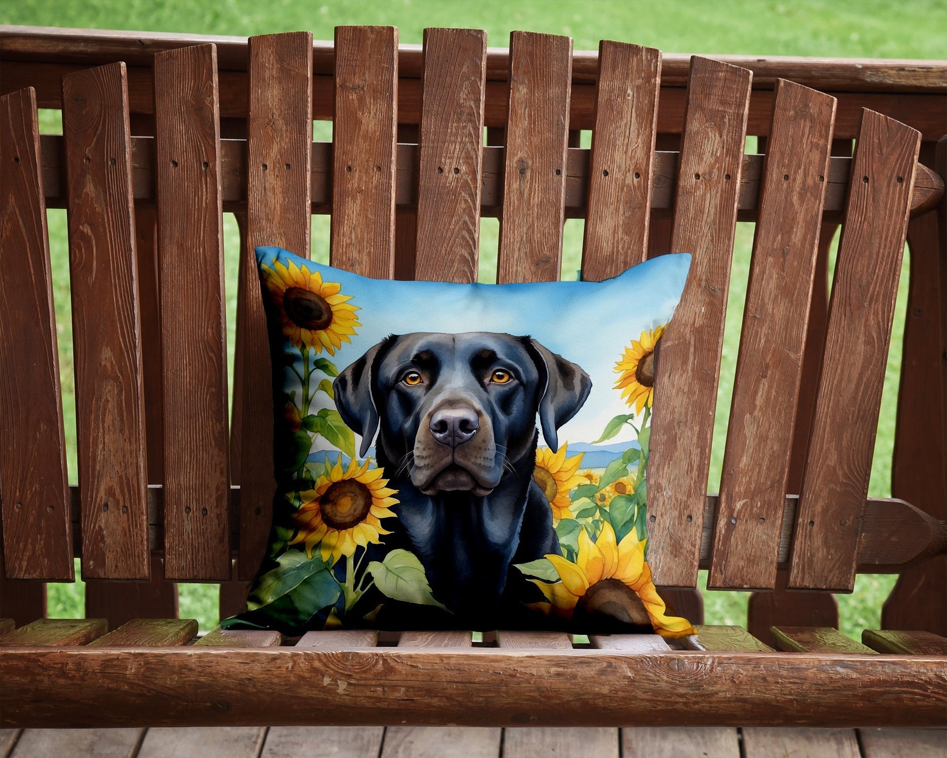 Labrador Retriever in Sunflowers Throw Pillow - One Color / One Size - Home & Garden - Home Textile - Pillows