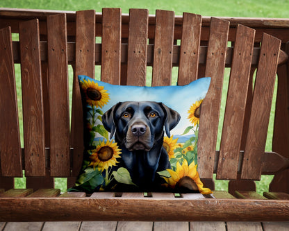 Labrador Retriever in Sunflowers Throw Pillow - One Color / One Size - Home & Garden - Home Textile - Pillows