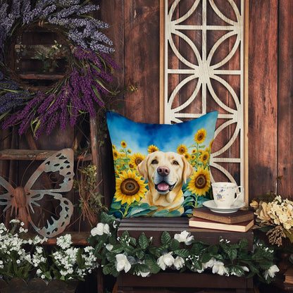 Labrador Retriever in Sunflowers Throw Pillow - One Color / One Size - Home & Garden - Home Textile - Pillows