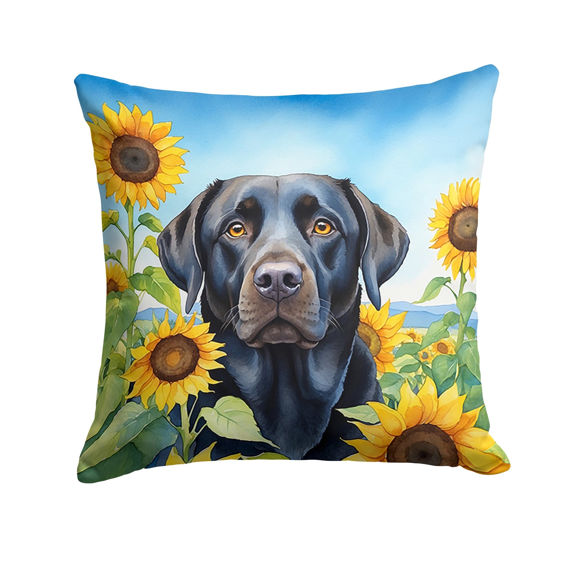 Labrador Retriever in Sunflowers Throw Pillow - One Color / One Size - Home & Garden - Home Textile - Pillows
