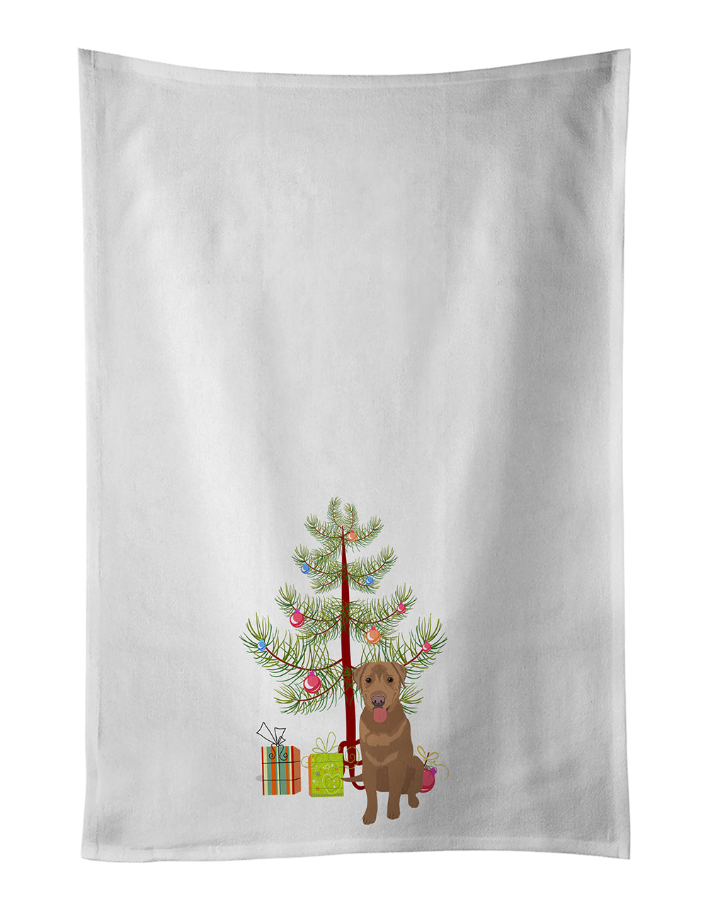 Labrador Retriever Red Christmas Kitchen Towel Set of 2 - One Color / One Size - Home & Garden - Home Textile - Towels