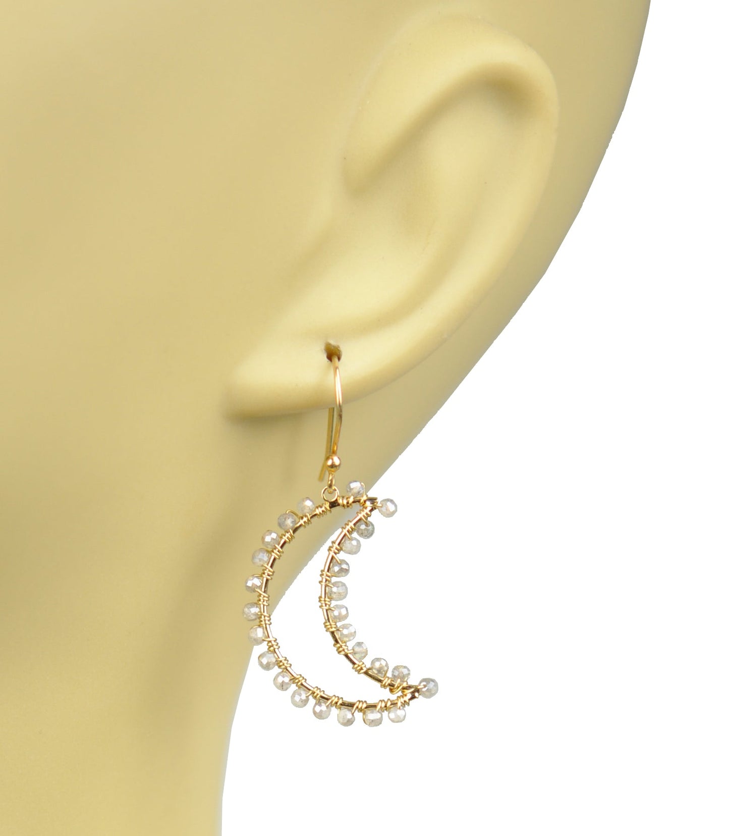 Labradorite Crescent Moon Earrings - One Color / One Size - Jewelry & Accessories - Earrings