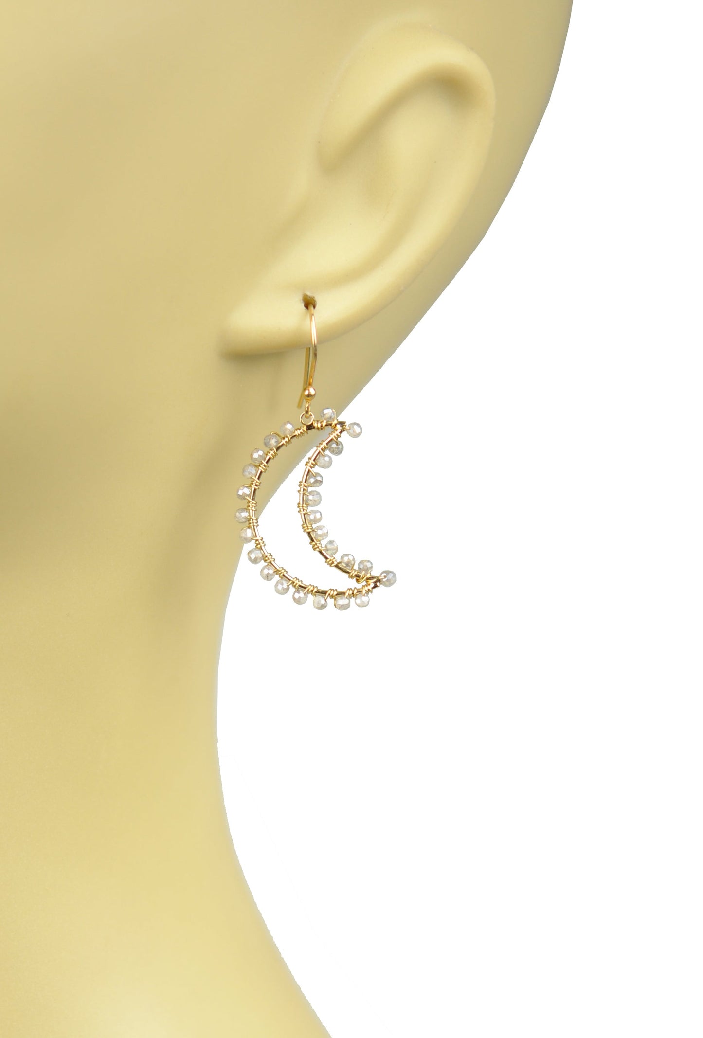 Labradorite Crescent Moon Earrings - One Color / One Size - Jewelry & Accessories - Earrings