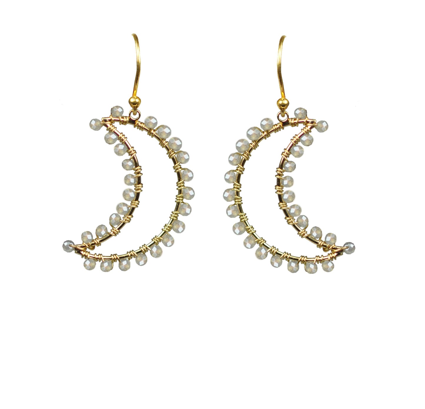 Labradorite Crescent Moon Earrings - One Color / One Size - Jewelry & Accessories - Earrings