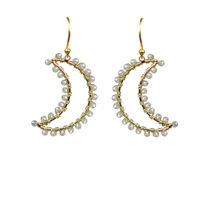 Labradorite Crescent Moon Earrings - One Color / One Size - Jewelry & Accessories - Earrings