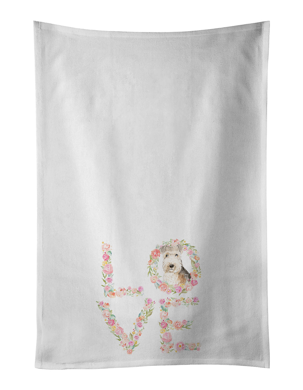 Lakeland Terrier Love Kitchen Towel Set of 2 - One Color / One Size - Home & Garden - Home Textile - Towels