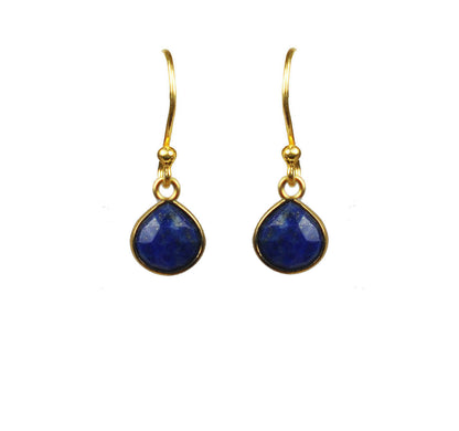 Lapis Lazuli Bezel Vermeil Earrings - One Color / One Size - Jewelry & Accessories - Earrings