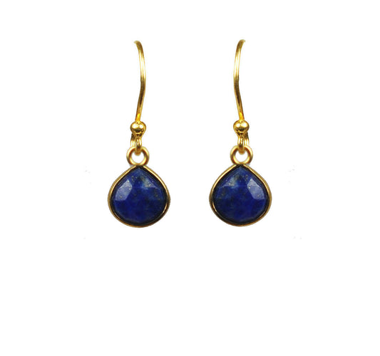 Lapis Lazuli Bezel Vermeil Earrings - One Color / One Size - Jewelry & Accessories - Earrings