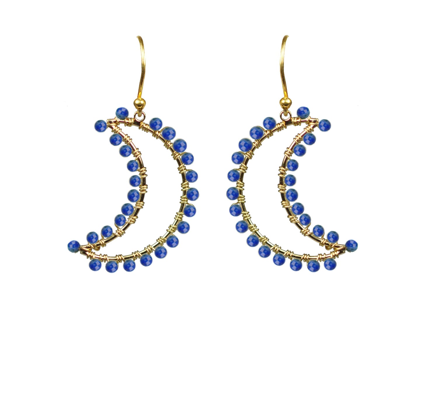 Lapis Lazuli Crescent Moon Earrings - One Color / One Size - Jewelry & Accessories - Earrings