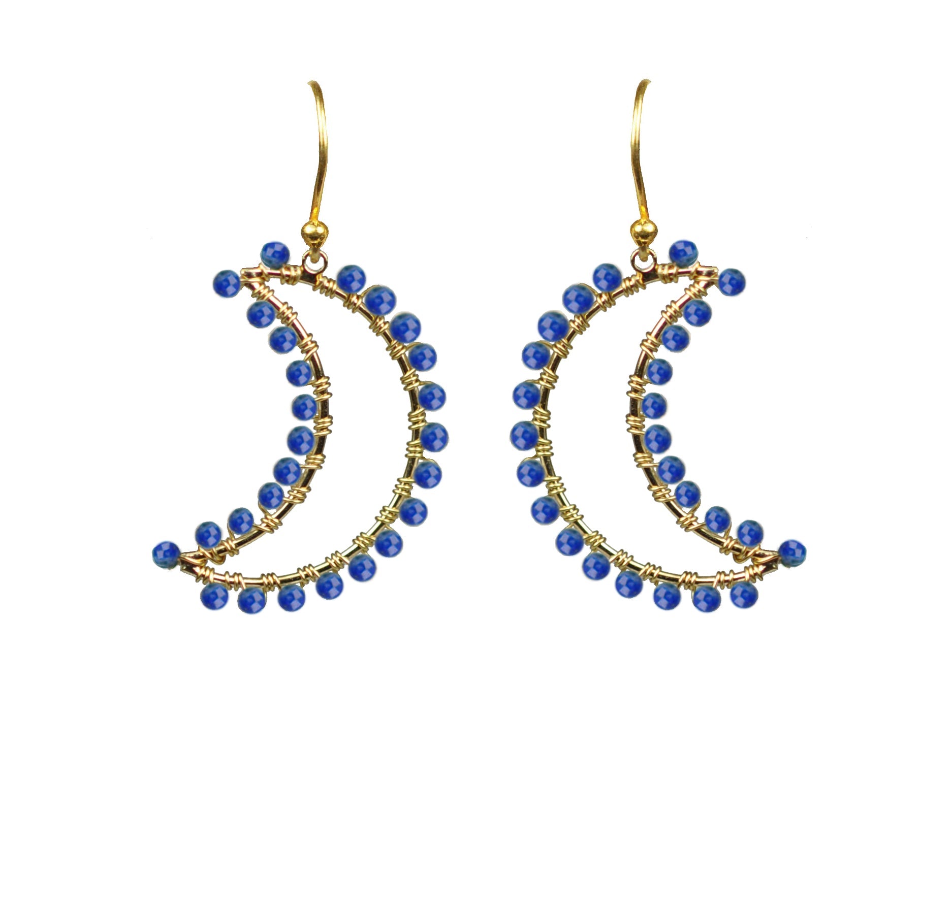Lapis Lazuli Crescent Moon Earrings - One Color / One Size - Jewelry & Accessories - Earrings