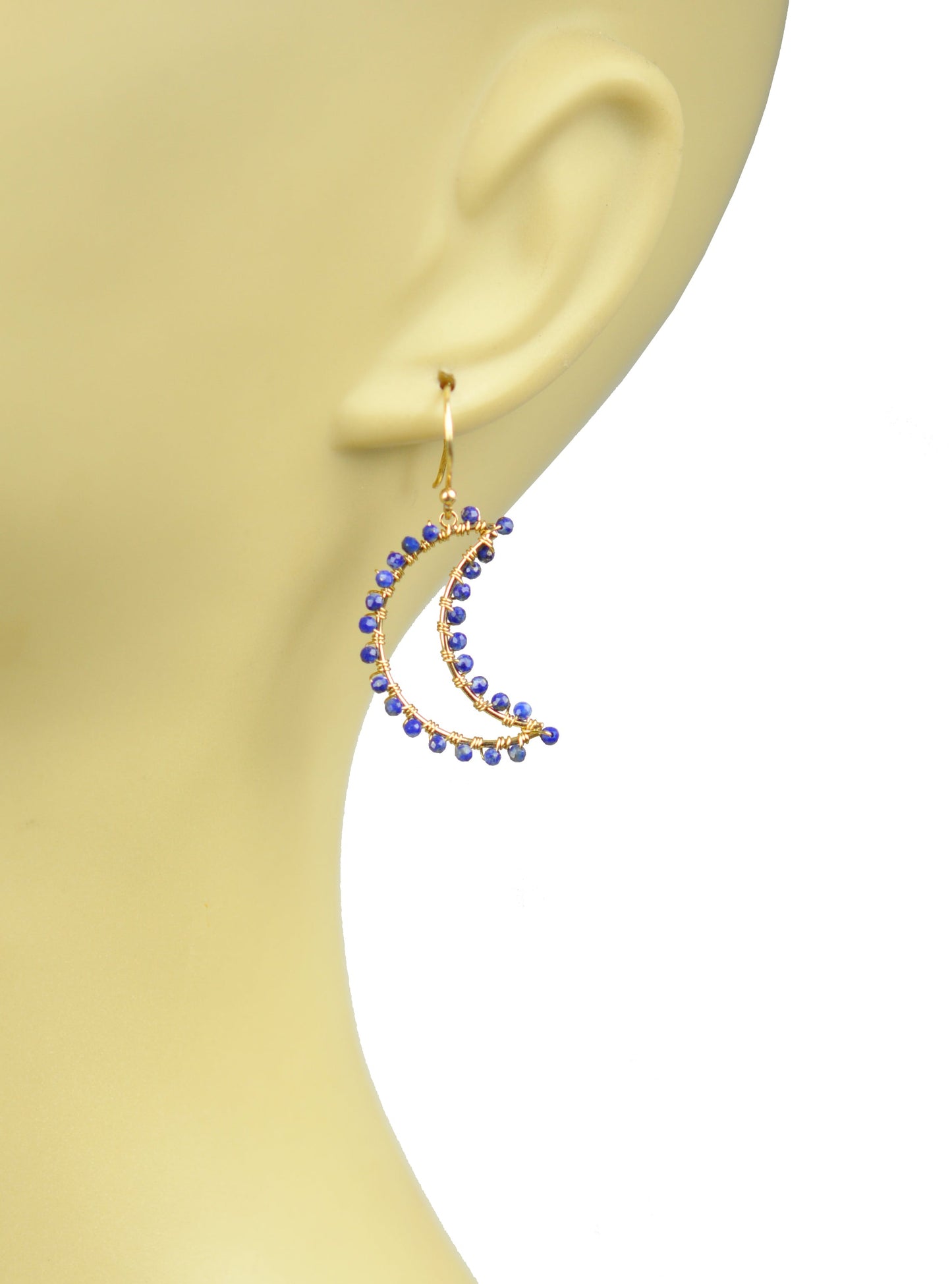 Lapis Lazuli Crescent Moon Earrings - One Color / One Size - Jewelry & Accessories - Earrings