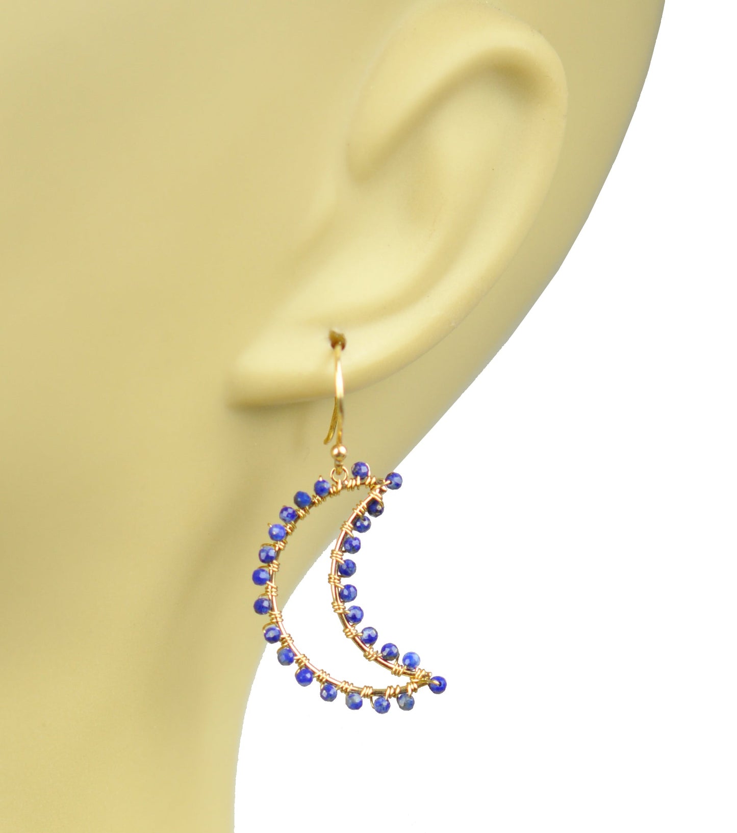 Lapis Lazuli Crescent Moon Earrings - One Color / One Size - Jewelry & Accessories - Earrings