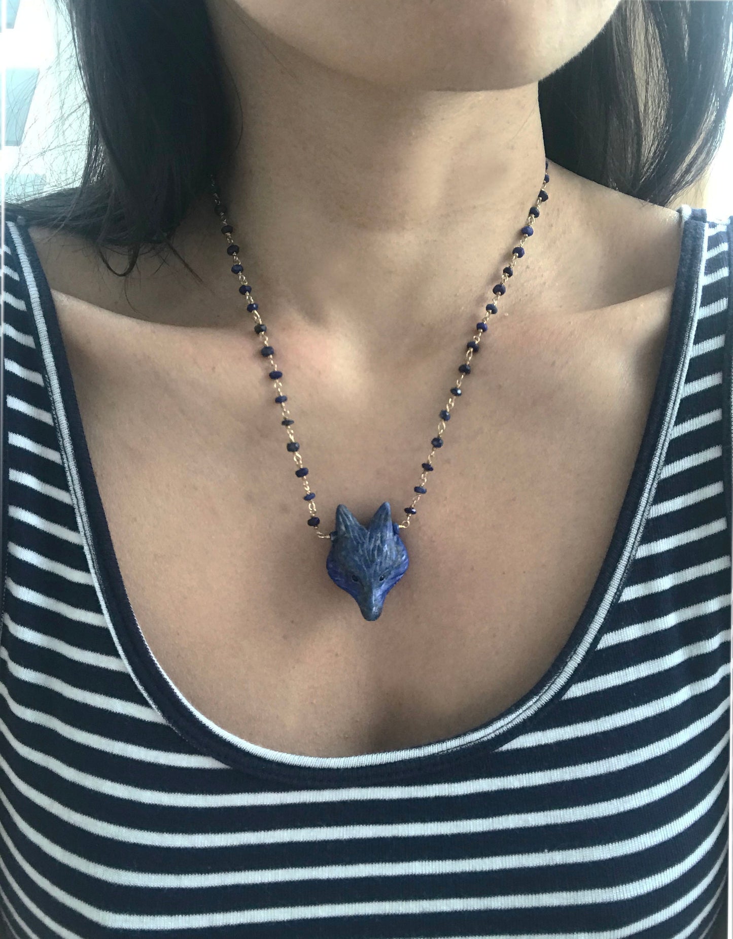 Lapis Lazuli Fox Necklace - One Color / One Size - Jewelry & Accessories - Necklaces & Pendants