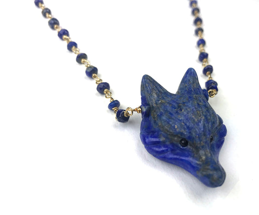 Lapis Lazuli Fox Necklace - One Color / One Size - Jewelry & Accessories - Necklaces & Pendants