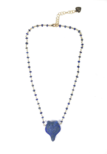 Lapis Lazuli Fox Necklace - One Color / One Size - Jewelry & Accessories - Necklaces & Pendants