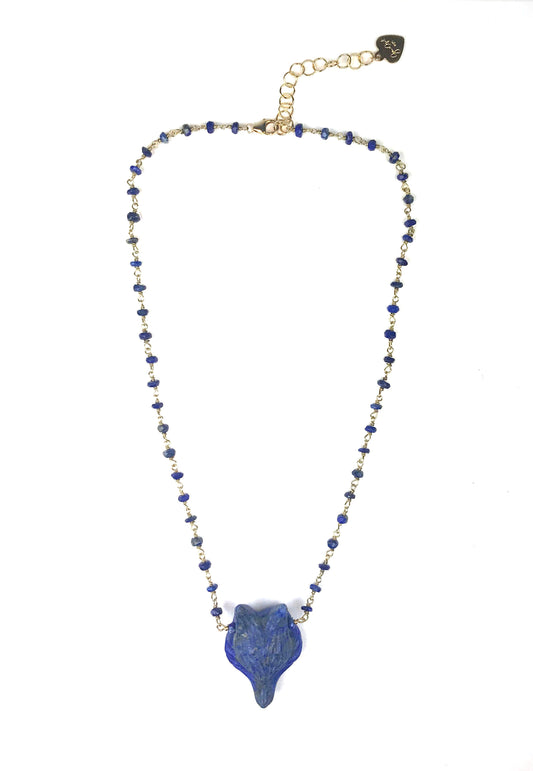Lapis Lazuli Fox Necklace - One Color / One Size - Jewelry & Accessories - Necklaces & Pendants