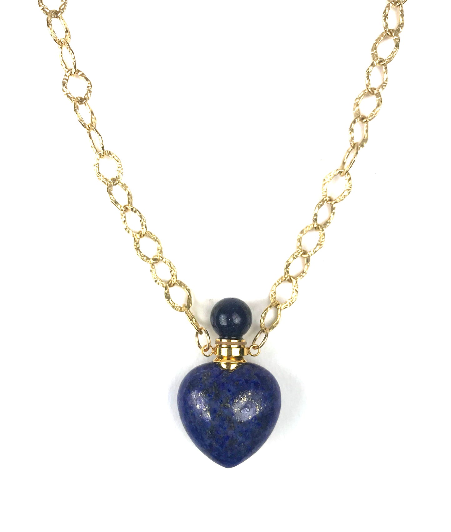 Lapis Lazuli Heart Chain Necklace - One Color / One Size - Jewelry & Accessories - Necklaces & Pendants