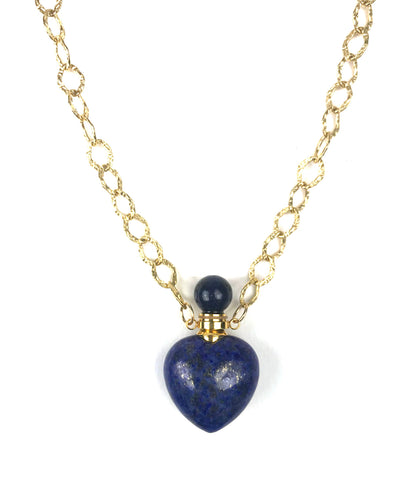 Lapis Lazuli Heart Chain Necklace - One Color / One Size - Jewelry & Accessories - Necklaces & Pendants
