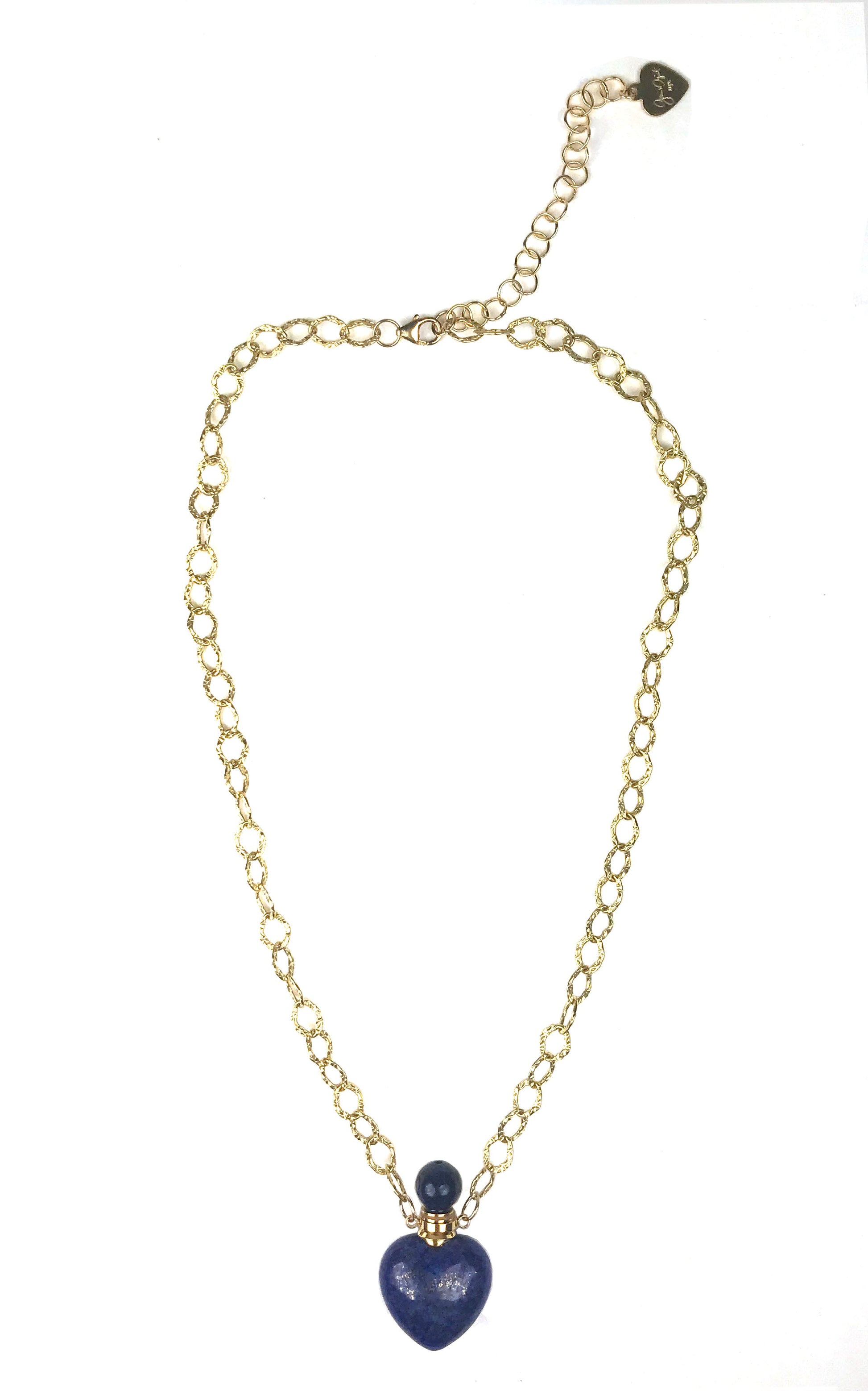 Lapis Lazuli Heart Chain Necklace - One Color / One Size - Jewelry & Accessories - Necklaces & Pendants