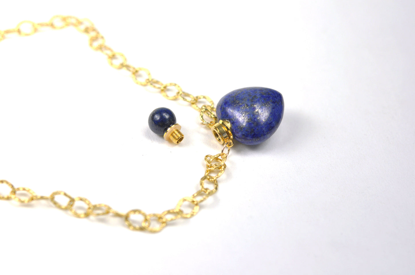 Lapis Lazuli Heart Chain Necklace - One Color / One Size - Jewelry & Accessories - Necklaces & Pendants