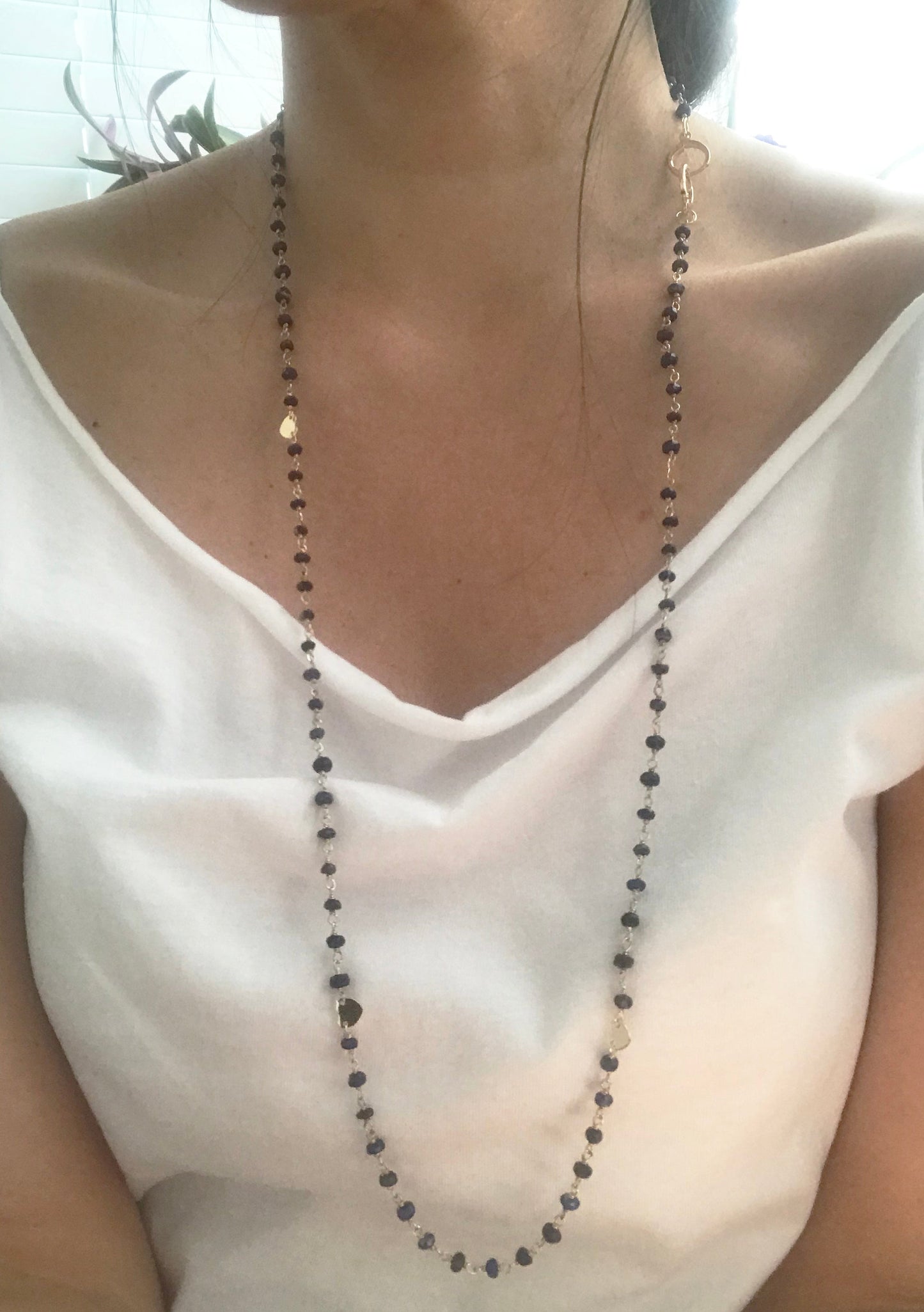 Lapis Lazuli Heart Convertible Mask Necklace - One Color / One Size - Jewelry & Accessories - Necklaces & Pendants