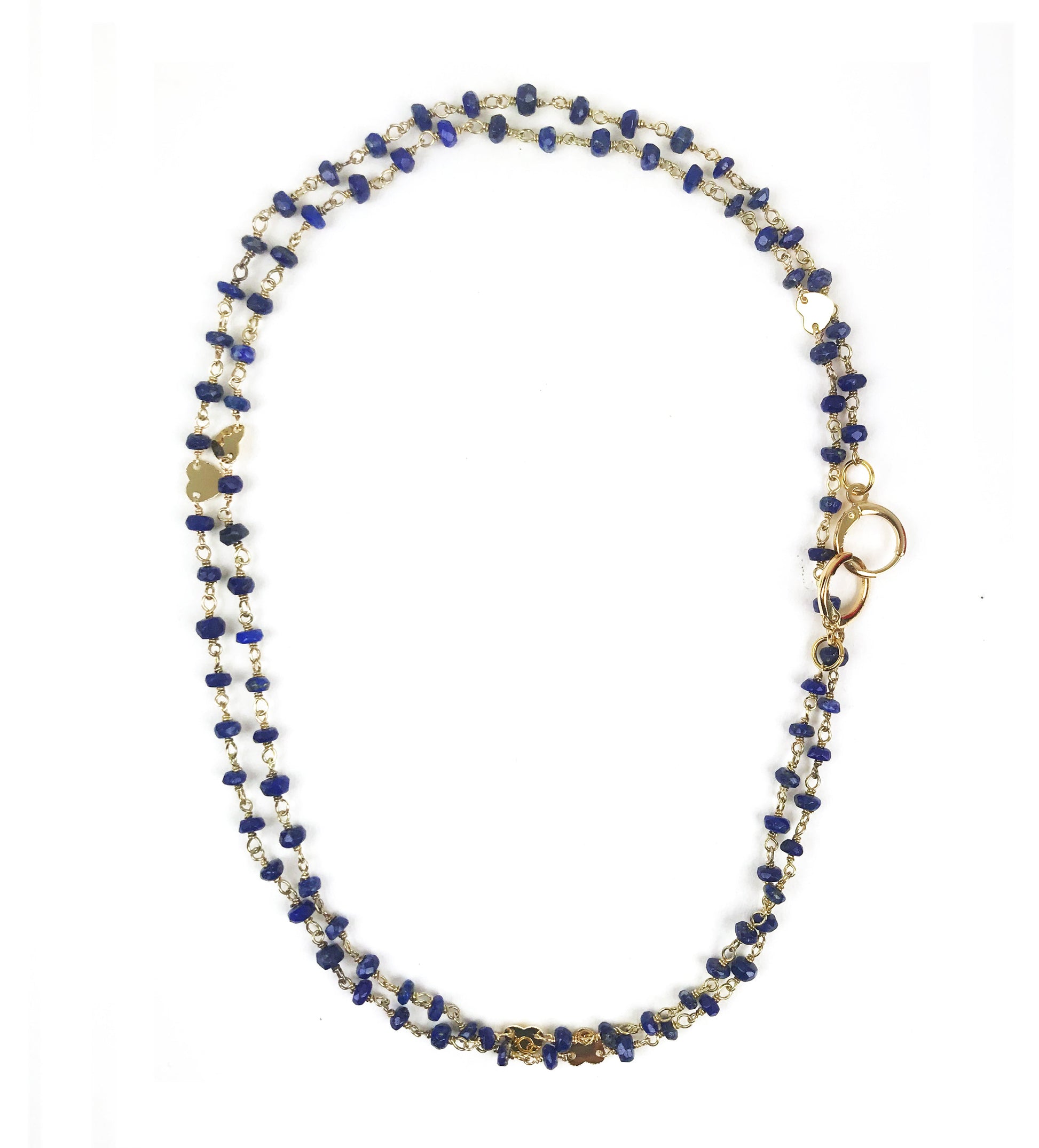 Lapis Lazuli Heart Convertible Mask Necklace - One Color / One Size - Jewelry & Accessories - Necklaces & Pendants