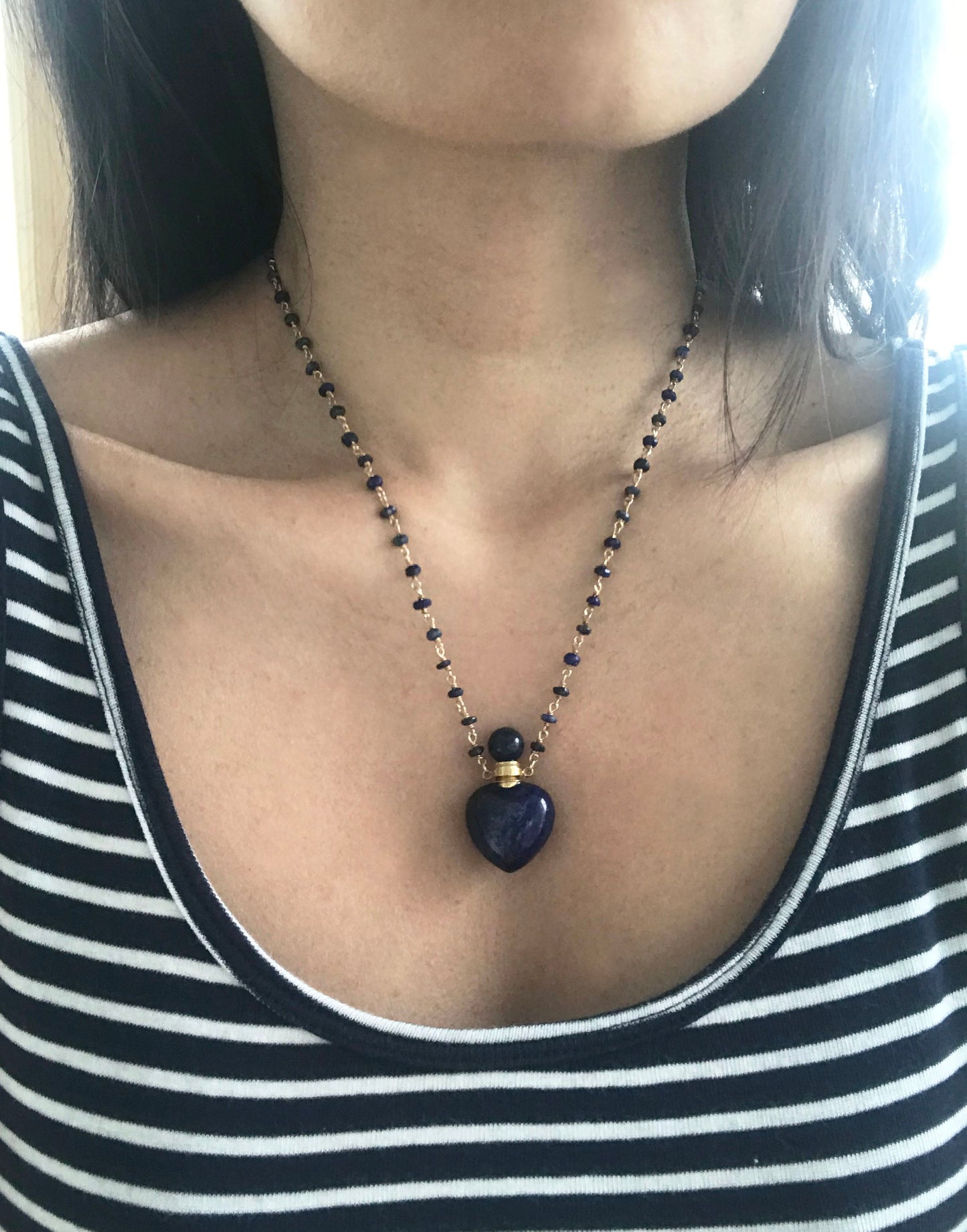 Lapis Lazuli Heart Necklace - One Color / One Size - Jewelry & Accessories - Necklaces & Pendants
